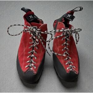 Vintage Mens Five Ten Coyote Stealth C4 Lace Up Rock Climbing Shoes US 10.5 Red